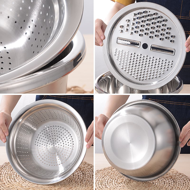 š„HOT SALE 50% OFF-šš“ German Quality 3-in-1 Stainless Steel Grater Bowl