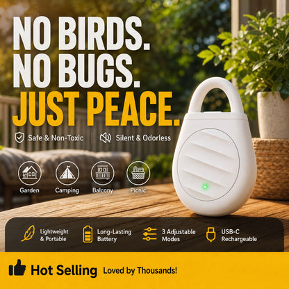 🏆 Last Day Special Price £8.77 ! 🐦Buy 2 Get 1 Free🎁No more trouble from birds, beasts and locusts！Portable Ultrasonic Bird Repellent Keychain