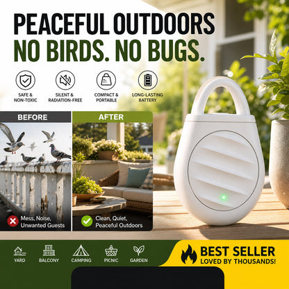 🏆 Last Day Special Price £8.77 ! 🐦Buy 2 Get 1 Free🎁No more trouble from birds, beasts and locusts！Portable Ultrasonic Bird Repellent Keychain