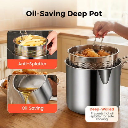 🔥LAST DAY SALE 49% OFF🎁 Multifunctional Fryer Precise Family-Sized Basket 🍳 Non-Stick Interior