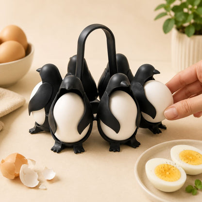 🥄 Stop Chasing Eggs with a Spoon! This Penguin Holds 6 Eggs from Pot to Plate. Shop Now!