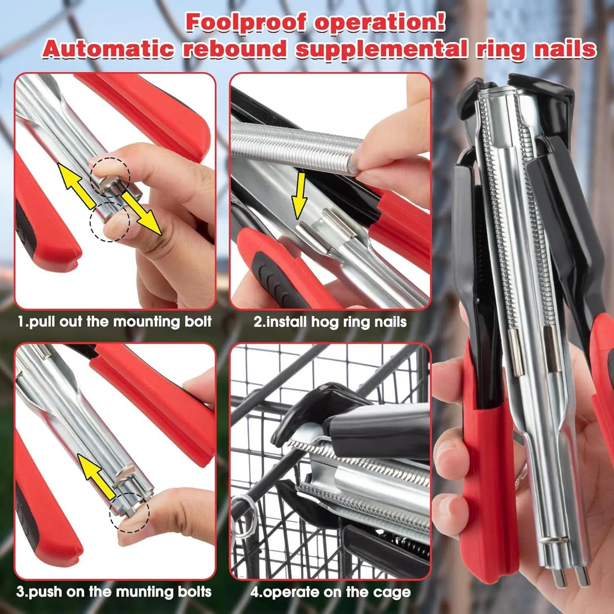 🐔🔧Freeshipping Animal Wire Cage Clamp Pet Cages Pliers Chicken Quail Bird Cage Installation Cat Dog Animal Clamp Tools Rabbit Cage Cvoin