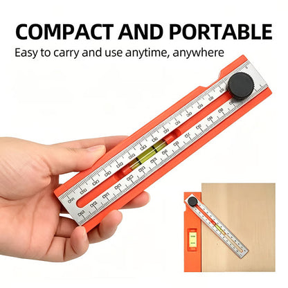 📏 Multifunctional Marking Level Ruler | 3-in-1 Measuring Tool with Bubble Level & Scribing Guide |DEPTH GAUGE