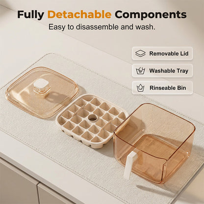 🔥 HOT SALE 🔥50%OFF 2-in-1 Ice Cube Maker with Storage Bin