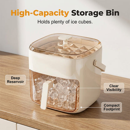 🔥 HOT SALE 🔥50%OFF 2-in-1 Ice Cube Maker with Storage Bin