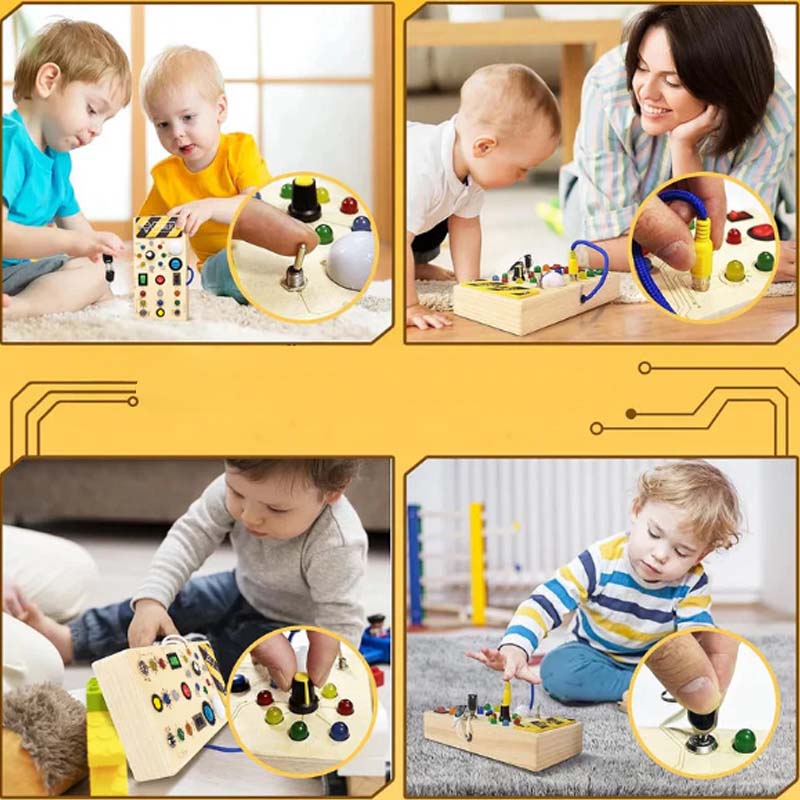 🔥HOT SALE 🔥 50% OFF Wooden Busy Board Toys with LED Lights