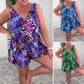 🌺 Sleeveless V-Neck Printed Swimsuit | Flattering One-Piece Bathing Suit | Tropical & Floral Swimwear