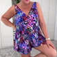 🌺 Sleeveless V-Neck Printed Swimsuit | Flattering One-Piece Bathing Suit | Tropical & Floral Swimwear
