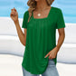 🔥HOT SALE🔥Square Neck Solid Color Short Sleeve T-Shirt - Chic & Elegant Style