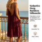 🔥 Sexy Backless Cami Dress 🌴Adjustable Drawstring Ruched Mini Dress