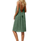 🔥 Sexy Backless Cami Dress 🌴Adjustable Drawstring Ruched Mini Dress