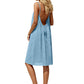 🔥 Sexy Backless Cami Dress 🌴Adjustable Drawstring Ruched Mini Dress