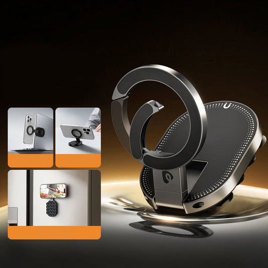 🧲 Multi-Functional Magnetic & Suction Phone Stand | 2-in-1 Mount for Desk, Car Dashboard