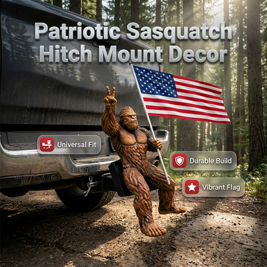 Sasquatch Peace Sign Hitch Mount Decor