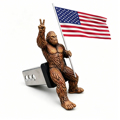 Sasquatch Peace Sign Hitch Mount Decor