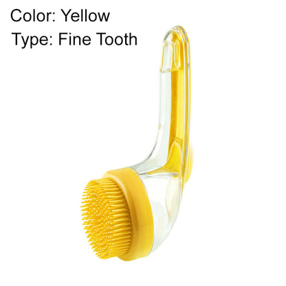 🐾 Pet Bath Brush with Long Handle & Shampoo Dispenser | No-Bend Scrubbing & Built-in Soap Control