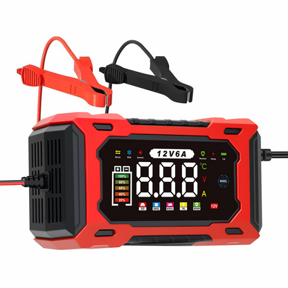 🔋 12V 6A Smart Car Battery Charger with Pulse Repair | Automatic AGM, Gel, EFB & Lead-Acid Maintainer