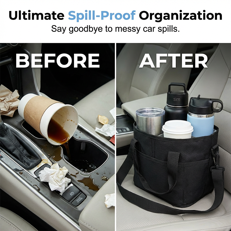 4-Cup Drink Carrier Tote with Shoulder Strap