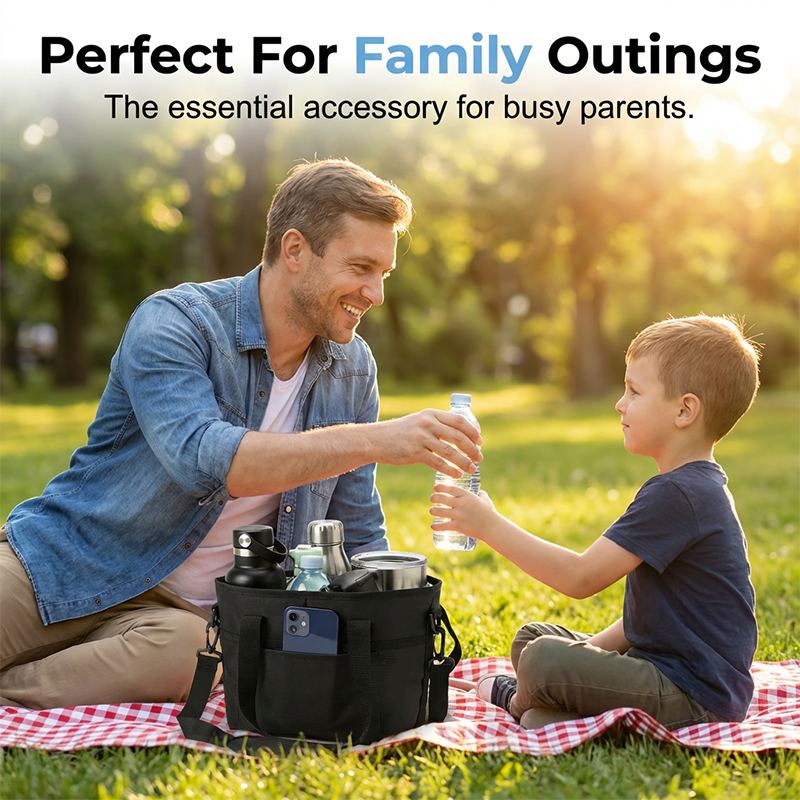 4-Cup Drink Carrier Tote with Shoulder Strap