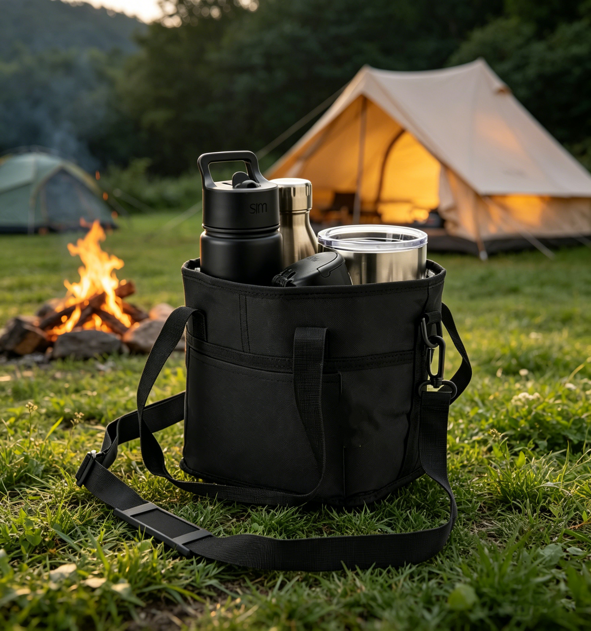 4-Cup Drink Carrier Tote with Shoulder Strap