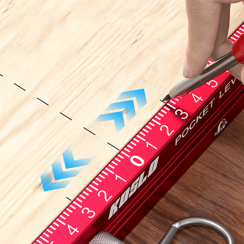 📏 Heavy-Duty Pocket Level with Sliding Ruler | Precision Mini Spirit Level & Built-In Scale for Perfect Alignment
