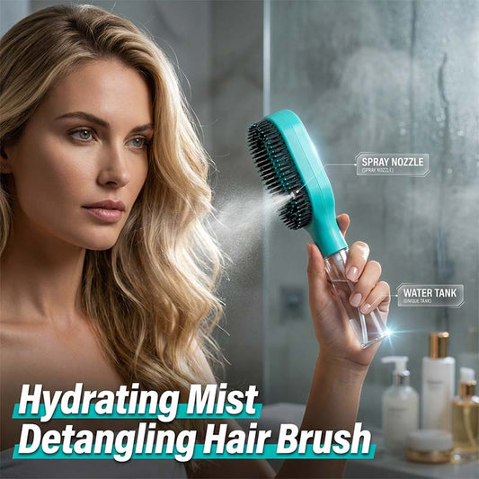 💧 Anti-Static Hair Brush with Built-in Sprayer | Mist & Detangle for Frizz-Free Smooth Hair