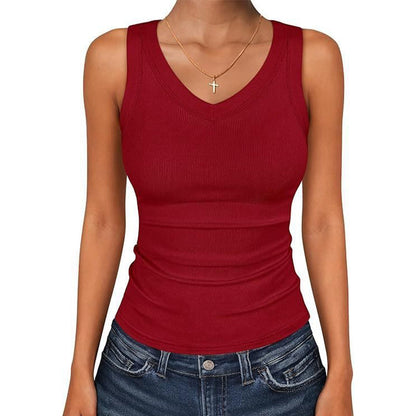 ✨ V-Neck Ribbed Tank for Women | Flattering Knit Top with a Relaxed Fit | Summer Staple & Wardrobe Essential