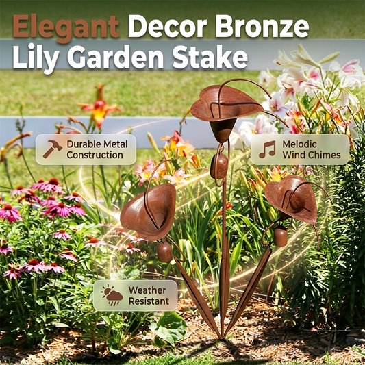 Limited-time Discount！ FREE SHIPPING🌿 Calla Lily Garden Stake with Bell Chimes | Elegant Metal Flower Decor with Soothing Wind Melody for Patio & Yard