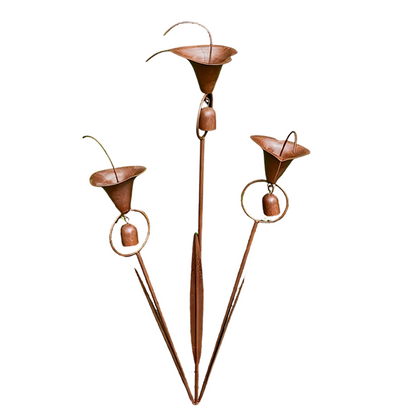 Limited-time Discount！ FREE SHIPPING🌿 Calla Lily Garden Stake with Bell Chimes | Elegant Metal Flower Decor with Soothing Wind Melody for Patio & Yard
