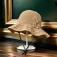 Women's Crochet Bucket Hat with Flower Accent