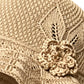 Women's Crochet Bucket Hat with Flower Accent
