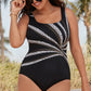 ✨ Fashion Printed One-Piece Swimsuit | Soft Stretch Fabric & Ruching Detail for an Instant Slimming Look