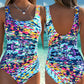✨ Fashion Printed One-Piece Swimsuit | Soft Stretch Fabric & Ruching Detail for an Instant Slimming Look