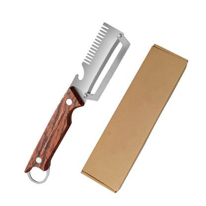 🔪 Peeler | 🧵 Julienne Maker | 🍺 Bottle Opener — All in one premium tool. Rust-proof stainless steel + wood grip. Limited offer live!