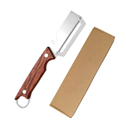 🔪 Peeler | 🧵 Julienne Maker | 🍺 Bottle Opener — All in one premium tool. Rust-proof stainless steel + wood grip. Limited offer live!