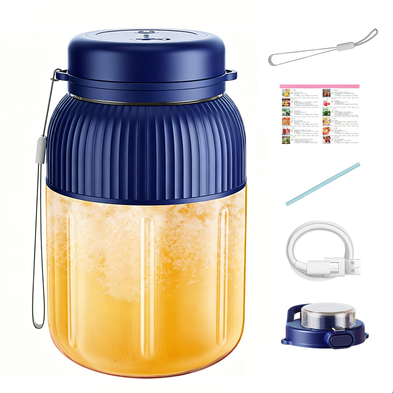 1300ml Portable Juicer Blender with Dual Lids & Straw