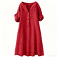 Women's Casual V-Neck Button Down Tunic Dress