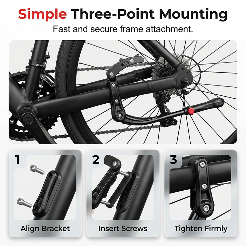 🚲 Adjustable Alloy Kickstand – Push-Button Fit, 24-29” Bikes. 40% OFF GET YOURS NOW!