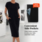 👗 Wrinkle-Free T-Shirt Dress with Pockets – Breathable Midi Length, S-5XL. 40% OFF + Free Shipping!