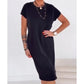 👗 Wrinkle-Free T-Shirt Dress with Pockets – Breathable Midi Length, S-5XL. 40% OFF + Free Shipping!