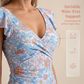 💃 Flattering Ruched Tummy Control One-Piece Swimsuit Dress – Chic Ruffled Cap Sleeves & Side-Tie Asymmetrical Hem  Shop Now!