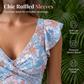 💃 Flattering Ruched Tummy Control One-Piece Swimsuit Dress – Chic Ruffled Cap Sleeves & Side-Tie Asymmetrical Hem  Shop Now!