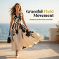 🌸 Floral Twisted Waist Maxi Dress – V-Neck, Breathable & Wrinkle-Resistant.47% OFF Get Yours!