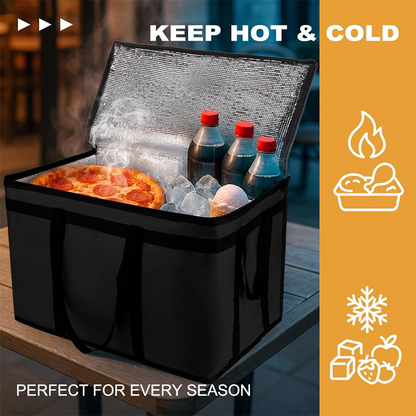 🛵 Large Insulated Food Delivery Bag Triple-Layer Thermal Protection Water-Resistant Exterior 🍕 Easy-Clean Foil Lining Heavy-Duty Straps 50% OFF Today