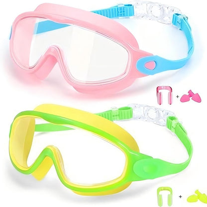 Anti-Fog Swimming Goggles with Earplugs & Nose Clip