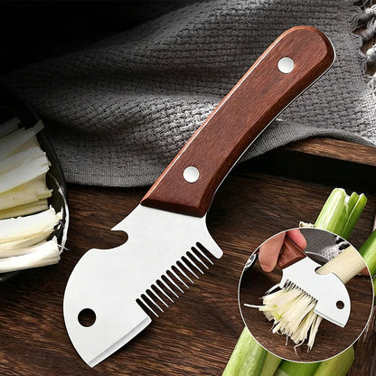 🔪 Green Onion Slicer Shredding Knife Comb-Tooth Fine Strips Full Tang Stainless Steel 🌿 Versatile 3-in-1 Bottle Opener Compact Kitchen Essential Save 50% Now